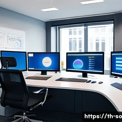 Home 32 CI CD 파이프라인의 자동화 수준 평가 - A modern software development team collaborating in a bright, contemporary office environment focuse...