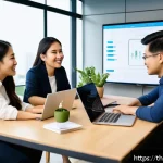 Home 23 CI CD 파이프라인의 리더십 역할 - A diverse software development team collaborating in a modern open office environment in Bangkok, Th...