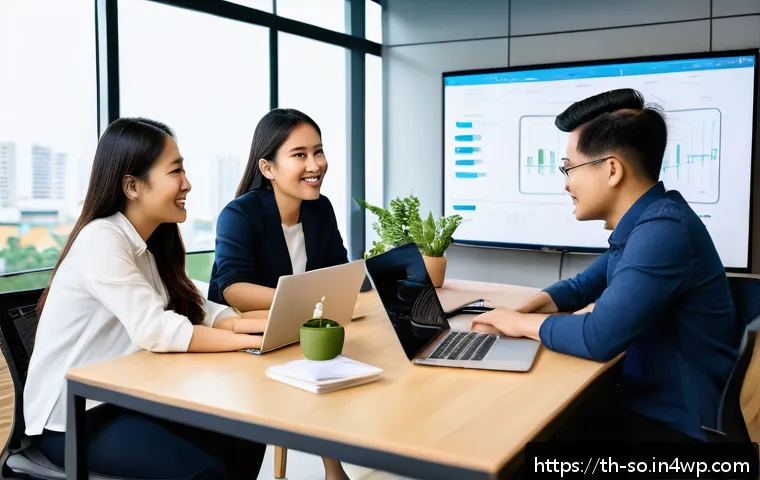 CI CD 파이프라인의 리더십 역할 - A diverse software development team collaborating in a modern open office environment in Bangkok, Th...